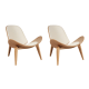 MODE Hans Wegner 2PCS Living Room Set, White