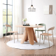 MODE Elara Round Dining Table Set with 4 Chairs, Light Brown & Natural