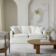 MODE Crepes 3-Seater Linen Sofa, Light Grey