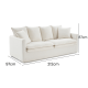 MODE Crepes 3.5-Seater Linen Sofa, Off-White