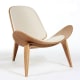 Hans Wegner Shell Chair CH07 Replica, Oak Ivory