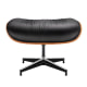 MODE Eames Replica Lounge Chair with ottoman, Natural Walnut and Black
