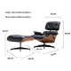 MODE Eames Replica Lounge Chair with ottoman, Natural Walnut and Black