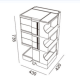 Joe Colombo 3 Tier Boby Storage Trolley Cart Replica, White