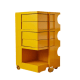 Joe Colombo 3 Tier Boby Storage Trolley Cart Replica, Yellow