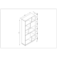 MODE Osten Bookcase, White & Oak Effect, 80x32x173cm