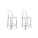Philippe Starck Victoria Ghost Bar Stool With Back Replica, Set of 2