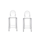 Philippe Starck Victoria Ghost Bar Stool With Back Replica, Set of 2