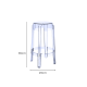 Philippe Starck Charles Ghost Bar Stool Replica 65cm, Set of 2