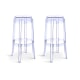 Philippe Starck Charles Ghost Bar Stool Replica 75cm, Set of 2