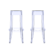 Philippe Starck Charles Ghost Bar Stool Replica 75cm, Set of 2