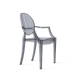 Philippe Starck Louis Ghost Chair with Arms Replica, Smoky Black
