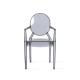 Philippe Starck Louis Ghost Chair with Arms Replica, Smoky Black