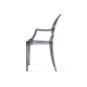Philippe Starck Louis Ghost Chair with Arms Replica, Smoky Black