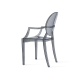 Philippe Starck Louis Ghost Chair with Arms Replica, Smoky Black
