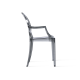 Philippe Starck Louis Ghost Chair with Arms Replica, Smoky Black