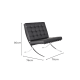 Mies Van Der Rohe Barcelona Chair Replica, 1-Seater