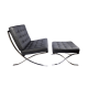 Mies Van Der Rohe Barcelona Chair with Ottoman Replica, 1-Seater