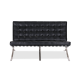Mies Van Der Rohe Barcelona Chair with Ottoman Replica, 2-Seater