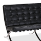 Mies Van Der Rohe Barcelona Chair with Ottoman Replica, 2-Seater