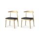 Replica Hans Wegner Elbow Chair CH20, Set of 2, Natural & Black