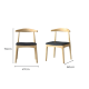 Replica Hans Wegner Elbow Chair CH20, Set of 2, Natural & Black