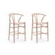 Replica Hans Wegner Wishbone Stool, Set of 2, Natural