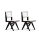 Pierre Jeanneret Dining Chair Replica, Black, Set of 2