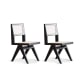 Replica Pierre Jeanneret Dining Chair, Set of 2, Black & White