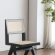Pierre Jeanneret Dining Chair Replica, Black, Set of 2