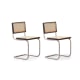 Marcel Breuer Cesca Cane Dining Chair Replica, Black, Set of 2