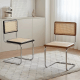 Marcel Breuer Cesca Cane Dining Chair Replica, Black, Set of 2