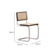 Marcel Breuer Cesca Cane Dining Chair Replica, Black, Set of 2