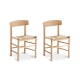 Borge Mogensen Shaker Chair J39 Replica, Natural, Set of 2