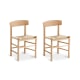 Replica Borge Mogensen J39 Shaker Chair, Set of 2, Natural & White