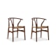 Hans Wegner Wishbone Dining Chair CH24 Replica, Walnut, Set of 2
