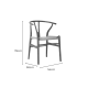 Replica Hans Wegner Wishbone Chair, Set of 2, Walnut & White