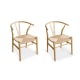 Replica Hans Wegner Wishbone Chair, Set of 2, Natural & White