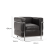 Le Corbusier LC2 Sofa Replica, 1-Seater