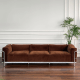 Le Corbusier LC3 Sofa Replica, 3-Seater, Brown