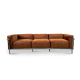 Le Corbusier LC3 Sofa Replica, 3-Seater, Brown