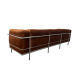 Le Corbusier LC3 Sofa Replica, 3-Seater, Brown