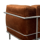 Le Corbusier LC3 Sofa Replica, 3-Seater, Brown