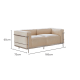 Le Corbusier LC3 Sofa Replica, 2-Seater, White