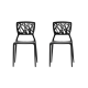 Dondoli Pocci Viento Chair Replica, Black, Set of 2