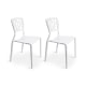 Dondoli Pocci Viento Chair Replica, White, Set of 2