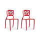 Dondoli Pocci Viento Chair Replica, Red, Set of 2