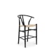 Replica Hans Wegner Wishbone Stool, Black & Natural