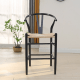 Hans Wegner Wishbone Bar Stool Replica, Black