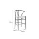 Replica Hans Wegner Wishbone Stool, Black & Natural